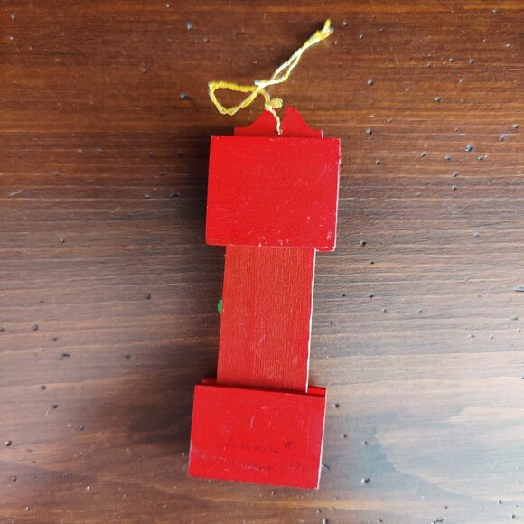 VTG 1991 Red Wood Mini Grandfather Clock Dollhouse Furniture Christmas Ornament - Picture 4 of 4